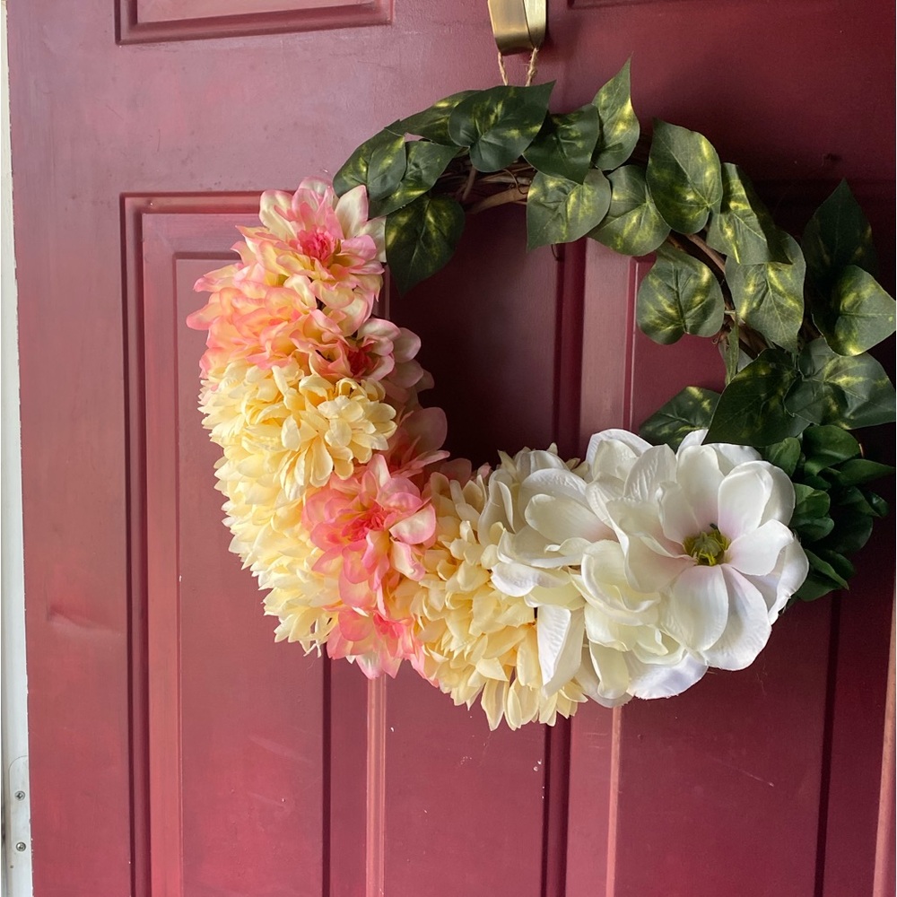 Spring Floral Grapevine Wreath